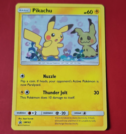 Pokemon TCG Pikachu SM162 SM Black Star Promo Holo ENG 2019 Mimikyu Art - Image 1