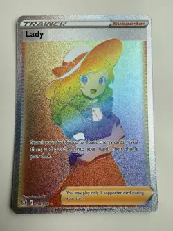 Pokemon Lady 208/196 Lost Origin Rainbow Secret Rare Full Art Holo NM - Image 1
