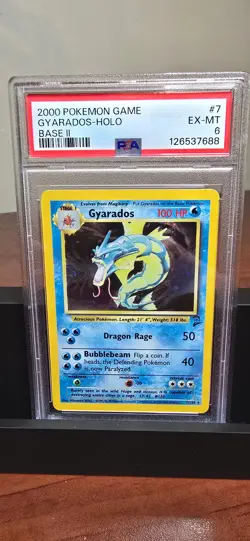 2000 POKEMON BASE SET 2 #7 GYARADOS-HOLO PSA 6 - Image 1
