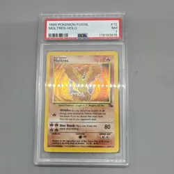 Wizards of the Coast Pokemon TCG 1999 Fossil Moltres Holo 12/62 PSA 7 - Image 1