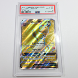 2019 PSA GEM MT 10 - Pokemon Sun & Moon Team Up 163/181 Ampharos GX Card #61449B - Image 1
