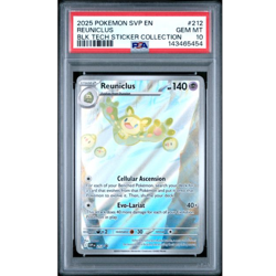 PSA 10 Pokemon REUNICLUS #212 SVP EN BLACK STAR PROMO BLACK TECH STICKER - Image 1