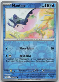Mantine 040/191 Common Surging Sparks Pokemon Reverse Holo Near Mint - Image 1
