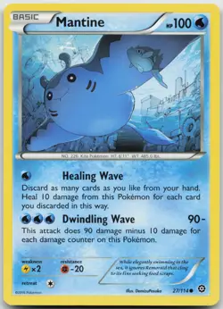 Mantine 27/114 Common Steam Siege Pokemon Near Mint - Image 1
