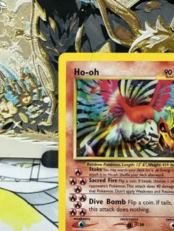 Ho-Oh 7/64 Neo Revelation Unlimited Holo Rare 2000 Pokemon TCG Vintage HP/DMG - Image 2
