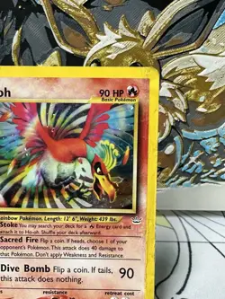 Ho-Oh 7/64 Neo Revelation Unlimited Holo Rare 2000 Pokemon TCG Vintage HP/DMG - Image 3