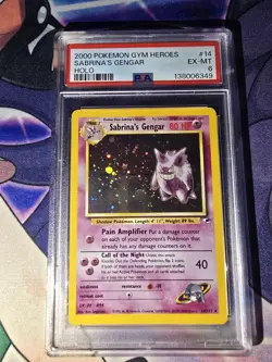 Pokemon Sabrina's Gengar 014/132 Gym Heroes Holo Rare PSA 6 - Image 1