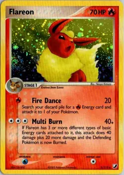 FLAREON 5/115 HOLO RARE UNSEEN FORCES POKEMON HOLO LP+ - Image 1