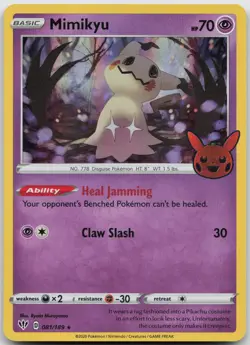 Mimikyu 081/189 Holo Promo Trick or Trade BOOster Pokemon Holo Near Mint - Image 1