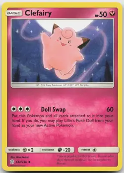 Clefairy 144/236 Uncommon Cosmic Eclipse Pokemon Near Mint - Image 1