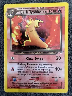 Pokemon TCG Dark Typhlosion Neo Destiny 10/105 Holo Rare Unlimited LP-/MP+ - Image 1