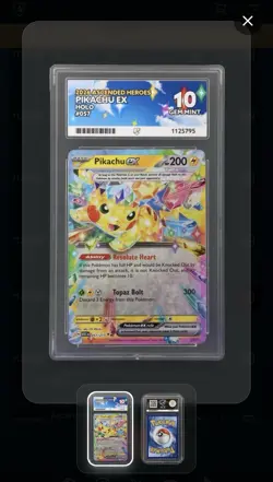 Pokemon TCG Pikachu EX 057/217 Ascended Heroes Ace Grading Gem Mint 10 - Image 1