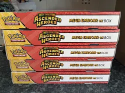 Pokemon TCG Mega Evolution Ascended Heroes Mega Emboar ex Box x5 - Image 1
