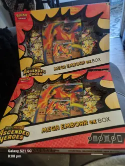 Pokemon TCG Mega Evolution Ascended Heroes Mega Emboar ex Booster Box x2 - Image 1