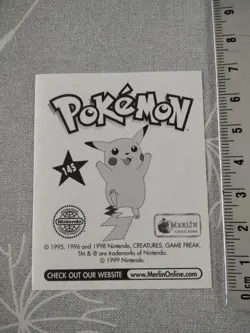 TOPPS Pokemon Nintendo 1999 Merlin sticker # 145 Electhor / Zapdos - Image 2