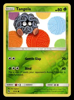 Tangela 1/214 Reverse Holo S&M Lost Thunder Pokemon Card - Image 1