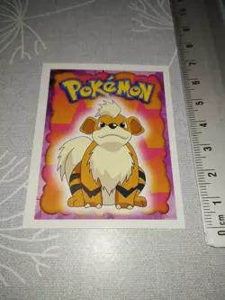 TOPPS Pokemon Nintendo 1999 Merlin sticker # 58 Caninos / Growlithe - Image 1