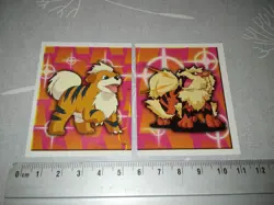 TOPPS Pokemon Nintendo 1999 – 2 stickers puzzle set # 181/182 – Arcanine - Image 1