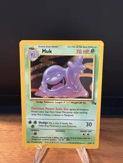 Pokemon TCG Muk Fossil Holo Rare Card 13/62 LP+ - Image 1