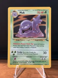 Pokemon TCG Muk Fossil Holo Rare Card 13/62 LP+ - Image 2