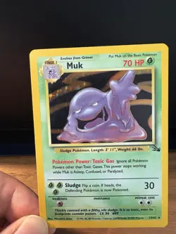 Pokemon TCG Muk Fossil Holo Rare Card 13/62 LP+ - Image 3