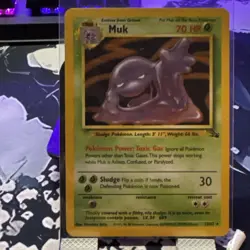Pokemon TCG Muk Fossil Holo Rare Card 13/62 LP - Image 1