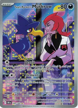 Team Rocket's Murkrow Holo Illustration Rare SV10: Destined Rivals 200/182 NM - Image 1