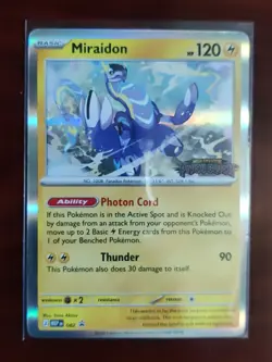 Pokemon TCG Pitch Black Miraidon Ex MEP 082 Pitch Black Pre Release Stamp NM - Image 1