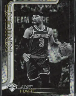 Josh Hart 2025-26 Topps Card #16 Flash Drop Black Serial #31/50 New York Knicks - Image 1