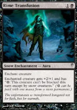 Rime Transfusion - Foil Magic mtg Moderate Play, English ColdSnap x1 - Image 1