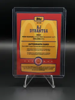 2025 McDonald's All-American #EA-AD AJ Dybantsa On Card Auto #1 Overall Pick - Image 2