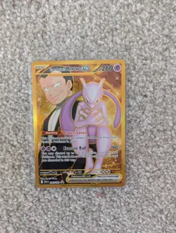 Team Rocket’s Mewtwo ex 240/182 Gold Hyper Rare NM Pack Fresh Pokemon Card - Image 1