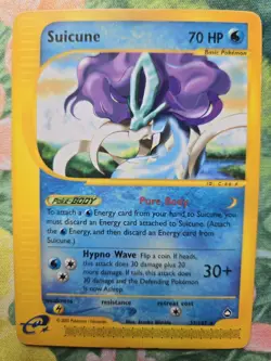 Suicune - AQ: Aquapolis (37/147) WotC e-Reader Rare Pokemon Card DMG - Image 1