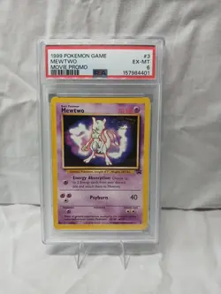 1999 Pokemon Game Mewtwo Movie Promo #3 Ex-Mt PSA 6 Vintage Rare Card 3 !! - Image 1