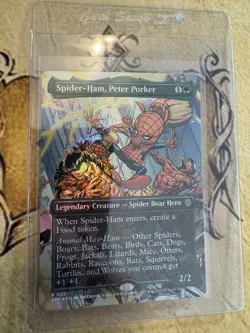 Spider-Ham, Peter Porker FOIL (Borderless) R MTG Marvel's Spider-Man 201 NM/M - Image 2