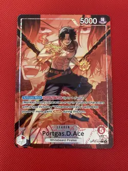 OP16-001 Portgas.D.Ace Leader Alt Art The Time Of Battle One Piece TCG Card - Image 1