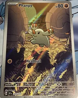 Pokemon TCG Phanpy IR NM/M 205/191 Surging Sparks - Image 1