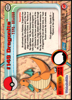 2000 Topps Pokemon TV Animation Edition Series 3 Holo Foil #149 Dragonite - Image 2