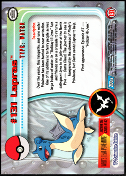 2000 Topps Pokemon TV Animation Edition Series 3 #131 Lapras Holo Foil NM - Image 2