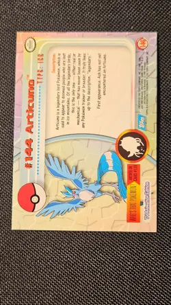 Pokemon Topps Series 3 Silver Foil Articuno #144 Blue Label - Lightly Played - Image 4