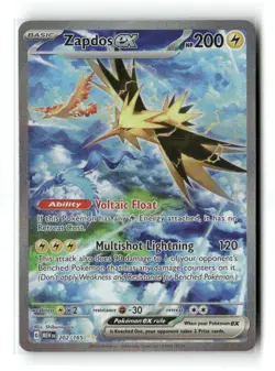 Zapdos ex 202/165 Special Illustration Rare 151 Pokemon Holo NM - Image 1