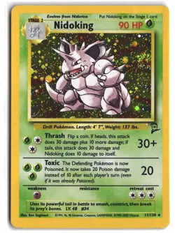 Nidoking 11/130 Holo Rare Base Set 2 Pokemon Holo LP - Image 1