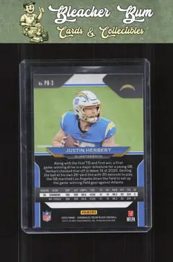 2020 Panini Chronicles PB-3 Justin Herbert Prizm Black RC - Image 2