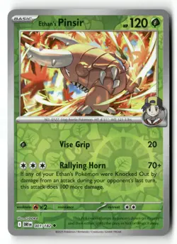 Ethan's Pinsir 001/182 Reverse Holo Uncommon SV10: Destined Rivals NM Pokemon - Image 1