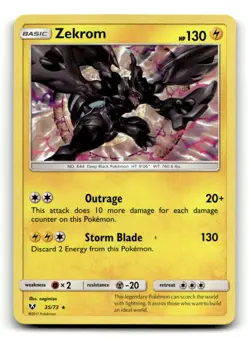 Zekrom 35/73 Holo Rare Shining Legends Pokemon Holo LP - Image 1