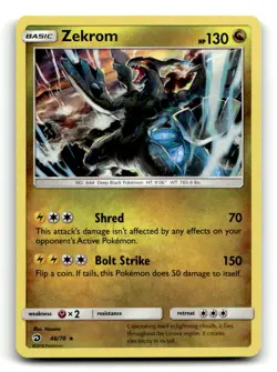 Zekrom 46/70 Holo Rare Dragon Majesty Pokemon LP - Image 1