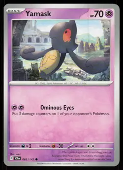 Yamask 62/142 Common Stellar Crown Pokemon Near Mint - Image 1
