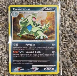 Pokemon TCG Tyranitar Mysterious Treasures Holo Rare English 2007 17/123 MP+ - Image 1