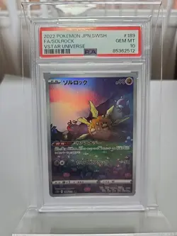 2022 PSA 10 Pokemon Japanese Vstar Universe Solrock FA AR 189/172 card - Image 1