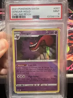 Pokemon TCG: PSA 9 Gengar Holo Rare -Chilling Reign #057 - Image 1